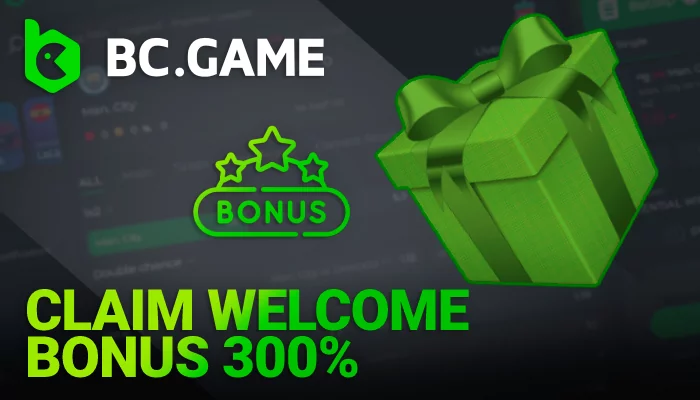 Claim Welcome Bonus 300% for Deposit to start betting on BC Game for India players