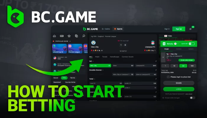 How to Start Betting on Football in India on BC Game step by step