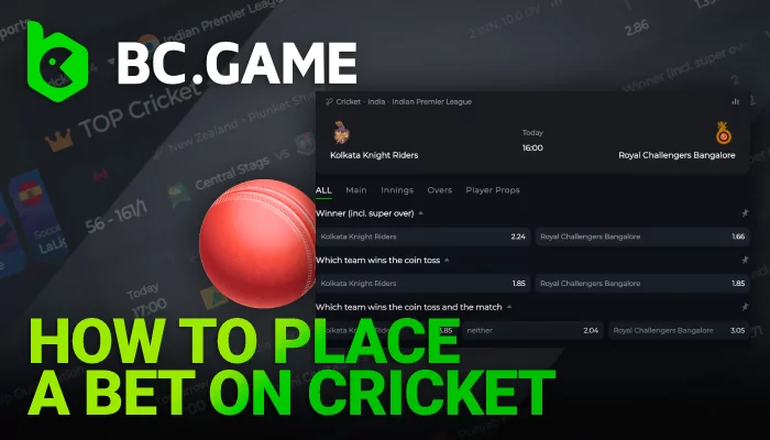 How to place a bet on cricket at the BC Game in India step by step