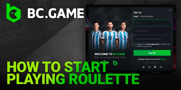 How to start playing Roulette on BC Game India - step by step