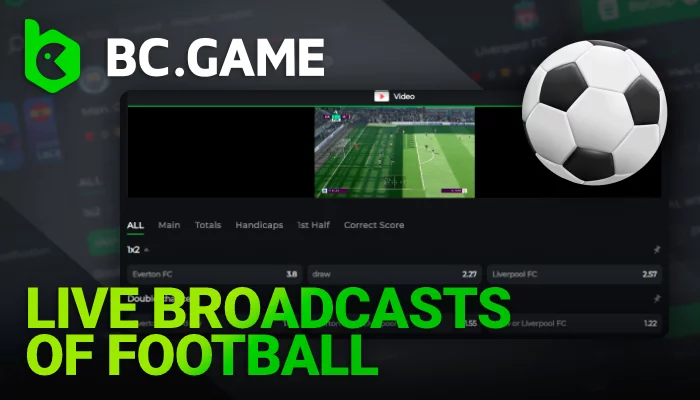 Live broadcasts of Football matches India website BC Game in the Live section in sportsbook