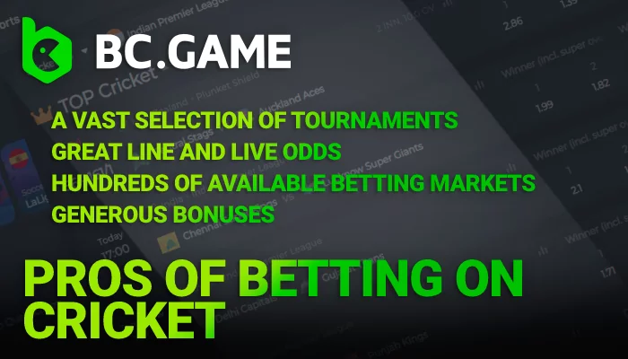 About Pros of Betting on Cricket at Bc Game for players in India