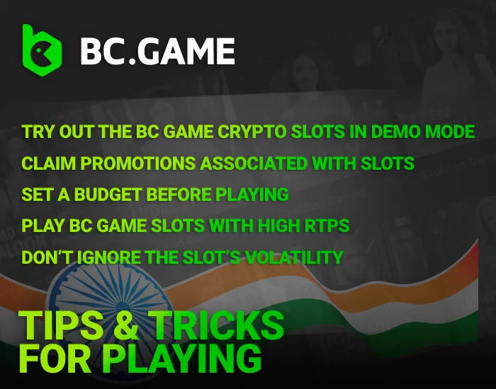 Tips & Tricks for playing Slot Machines - information for bettors from India on BC Game