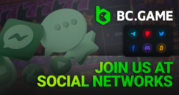 Join BC Game at Social Networks: Telegram, Twitter, Facebook, Discord