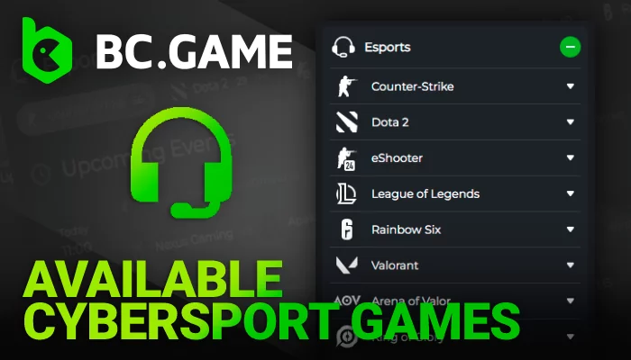 About Available Cybersport Games to bet for players in India on BC Game