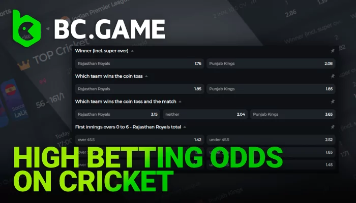 About High Betting Odds on Cricket in India at BC Game