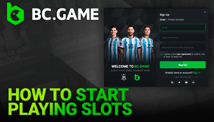 How to start playing slots on BC Game - Information for players from India