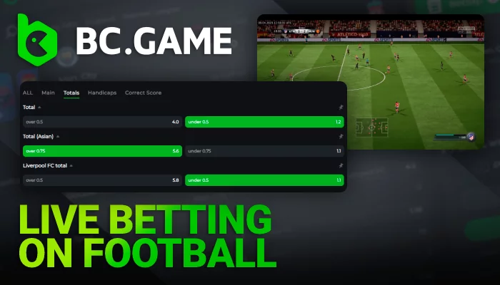 How to make Live Betting on Football on BC Game step by step