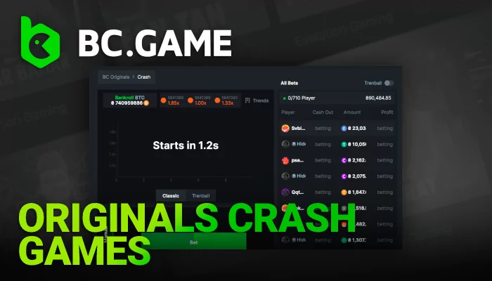 About Originals Crash Games for players from India on BC Game - Information