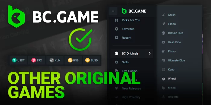 Other Original Games with Cryptocurrencies on BC Game. Information for players from India