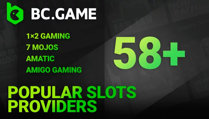 Popular Slots Providers on BC Game: 1×2 Gaming, Amatic and other