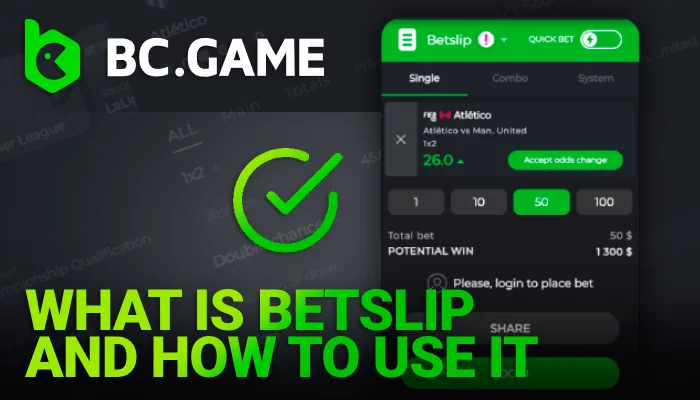 The online bet slip is a special window on BC Game site for India players. How to use it.