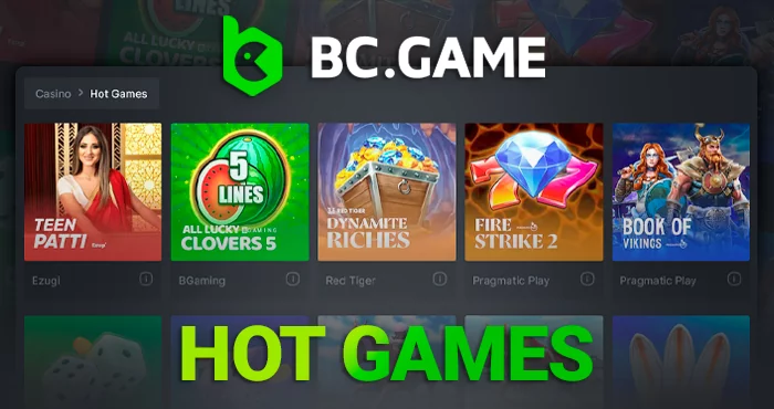 Hot games section at BC Game: Plinko, Master Joker, Sweet Bonanza