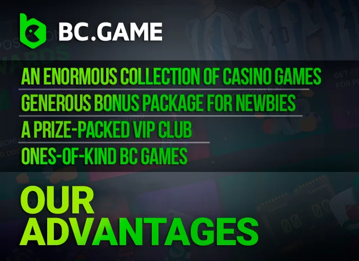 BC Game Advantages: 7,000+ casino games, bonuses, VIP club, original games