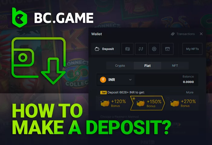 How to make a deposit at BC Game: step-by-step instruction
