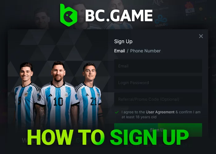 How to sign up at BC Game: step-by-step instruction