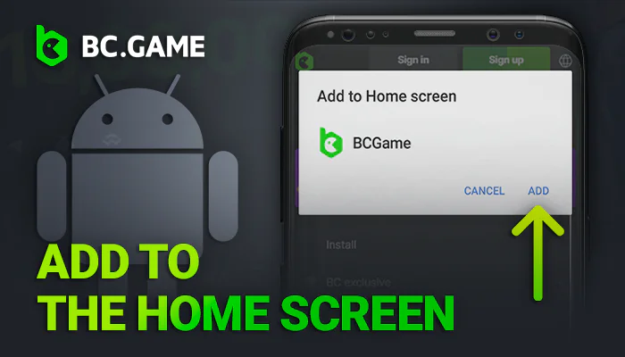 Add the BCGame app to android home screen