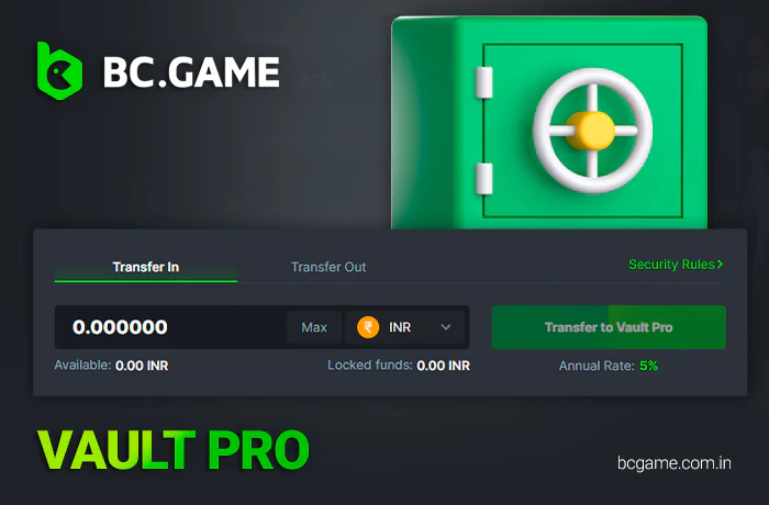 Vault Pro is a distinctive banking feature of Bc Game